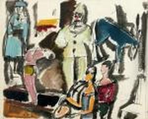 Scene De Cirque
Huile, Gouache Et Encre De Chine Sur Papier, Signees En Bas A Droite by Charles Georges Dufresne