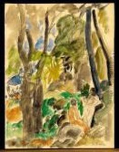 Une Scene Tropicale by Charles Georges Dufresne