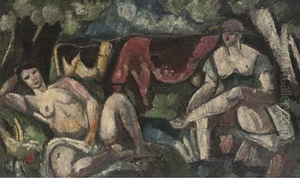 Deux Figures Et Vaches - view 1