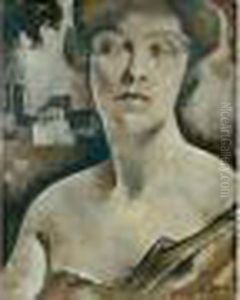 Etude De Femme Sur Un Fond De Paysage by Charles Georges Dufresne