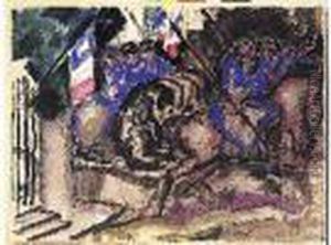 Le Defile Apres La Reprise De Noyon, Circa 1917 Le Defile Apres La Reprise De Noyon, Circa 1917