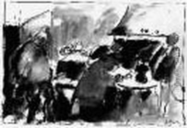 Personnages Attables Dans Un Interieur - view 1