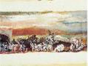 Le Chemin De Croix, Circa 1935 by Charles Georges Dufresne