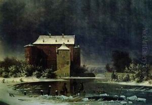 Haunted House in the Snow 1848 by Georg Emil Libert