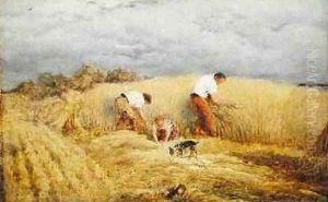 A finished study for Reaping by John Linnell