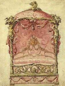 English Design for a Grand Bed 1760 by John Linnell