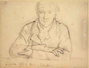 Half length of Blake full face arms crossed 1821 by John Linnell