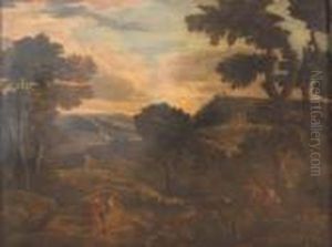 Paesaggio Laziale Con Figure by Gaspard Dughet