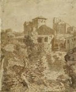 In The Gardens Of Tivoli by Gaspard Dughet