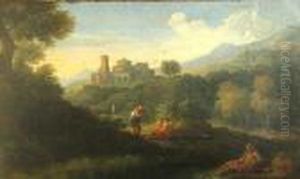 An Extensive Landscape With Classical Figuresin The Foreground