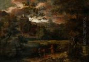 An Italian Landscape by Gaspard Dughet