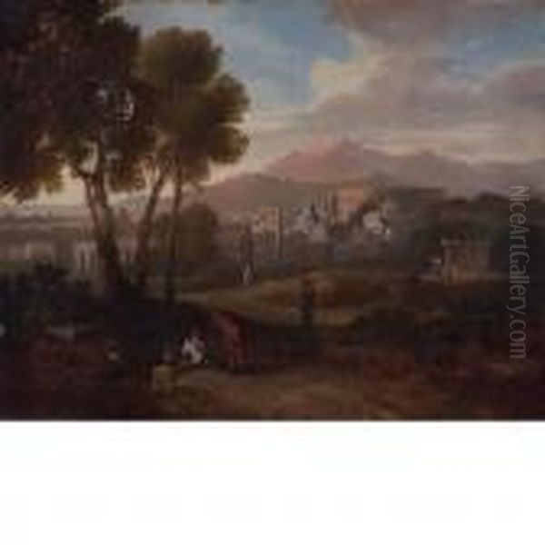 Figures In Landscape With Romein The Middle Distance - view 1