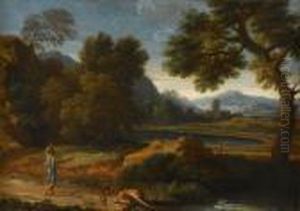 Figures In An Extensive Classical Landscape by Gaspard Dughet