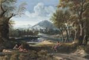 Flusslandschaft Mit Fischern by Gaspard Dughet