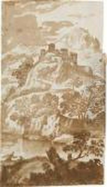 Fluslandschaft Mit Burgruine - view 1