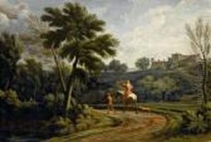 Paesaggio Con Cavaliere by Gaspard Dughet