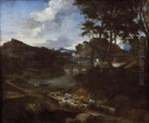 Campagna Romana Con Figure by Gaspard Dughet