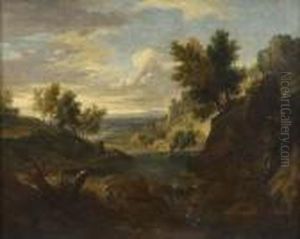 Paesaggio Con Figure by Gaspard Dughet