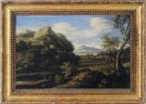 Figures In An Arcadian Landscape by Gaspard Dughet