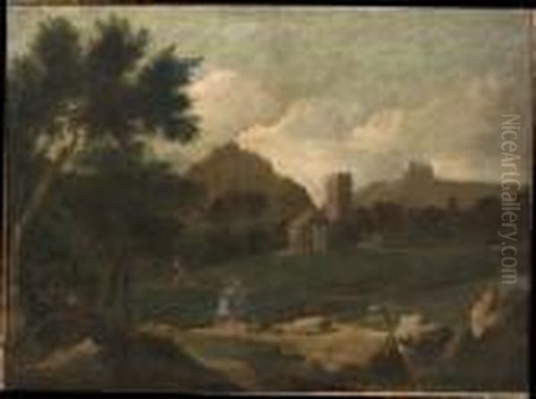 Paesaggio Con Figure E Torre - view 1