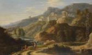 Paesaggio Con Figure by Gaspard Dughet