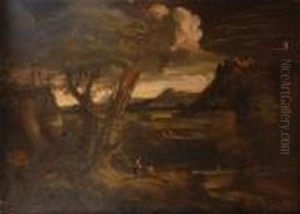 La Valle Del Tevere Con Figure, Scorcio Dipaese E Il Monte Soratte La Valle Del Tevere Con Figure, Scorcio Dipaese E Il Monte Soratte