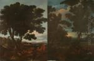 Paesaggio Con Armenti, Paesaggio Classico Con Piramide by Gaspard Dughet