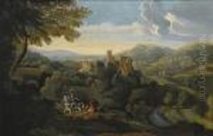 An Extensive Landscape With Erminia And The Shepherds