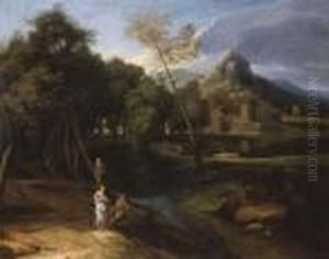 Un Paysage Italianisant Avec Des Personnages A L'antique by Gaspard Dughet