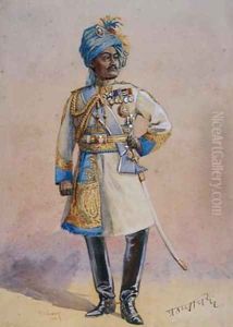 Hon Major-General HH Maharaja Sir Pratap Singh Bahadur by Alfred Crowdy Lovett