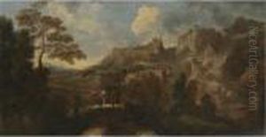 Southern Landscape With Figures On A Path by Gaspard Dughet