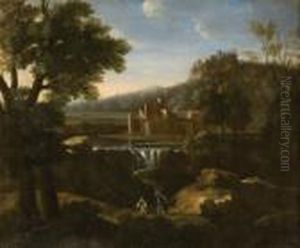 Paesaggio Con Personaggi by Gaspard Dughet