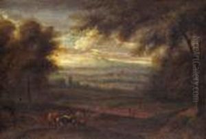 Paesaggio Boschivo Con Pastori E Gregge by Gaspard Dughet