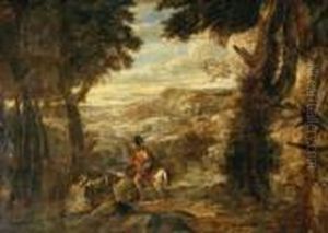 Paisaje Con La Escena De La Caridad De San Martin