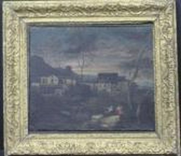 Figures In A Landscape Before A Village - view 1