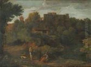 Paesaggio Romano Con
Figure E Cane by Gaspard Dughet