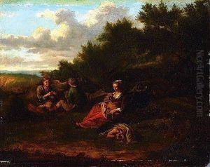 Groupe De Paysans Dans Un Paysage