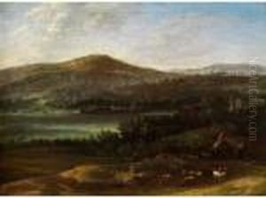 Landschaft Mit Ziehendenschafhirten