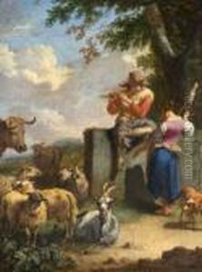 Repos De Bergers Dans Un Paysage