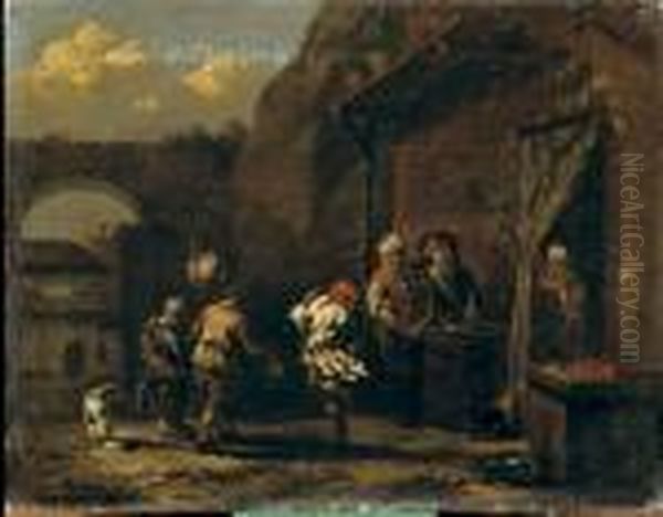 Scene De Danse Paysanne Devant Une Taverne
Toile - view 1