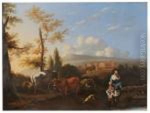 Paesaggio Laziale Con Figureed Armenti