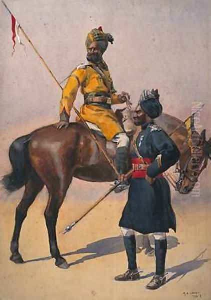 Soldiers of the 1st Duke of Yorks Own Lancers Skinners Horse Hindustani Musalman and 3rd Skinners Horse Musalman Rajput - view 1