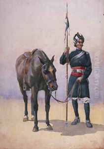 Soldier of the 19th Lancers Fanes Horse Punjabi Musalman by Alfred Crowdy Lovett