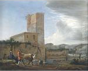 Pastori Nei Pressi Del Villaggio by Karel Dujardin