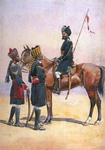 Soldier of the 33rd Queens Own Light Cavalry Daffadar Musalman Rajput and the 34th Prince Albert Victors Own Poona Horse Ratore Rajput by Alfred Crowdy Lovett