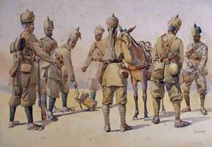 Soldiers of the 46th and 33rd Punjabis