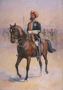 Soldier of the 14th Murrays Jat Lancers Risaldar-Major by Alfred Crowdy Lovett