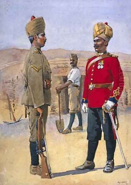 Soldiers of the 3rd Sappers and Miners Lance Naik Brahman of Oudh Jemadah Dekhani Mahratti - view 1