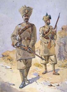 Soldiers of the 30th Punjabis Awan and the 20th Duke of Cambridges Own Infantry