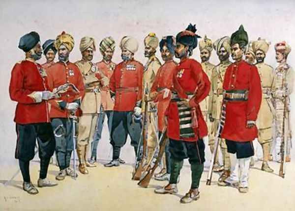 VCOs NCOs and sepoys of various Punjab Regiments - view 1